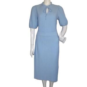 MARC NEW YORK Skirt Set, S/M, Powder Blue, Accordion Folds, 2 piece